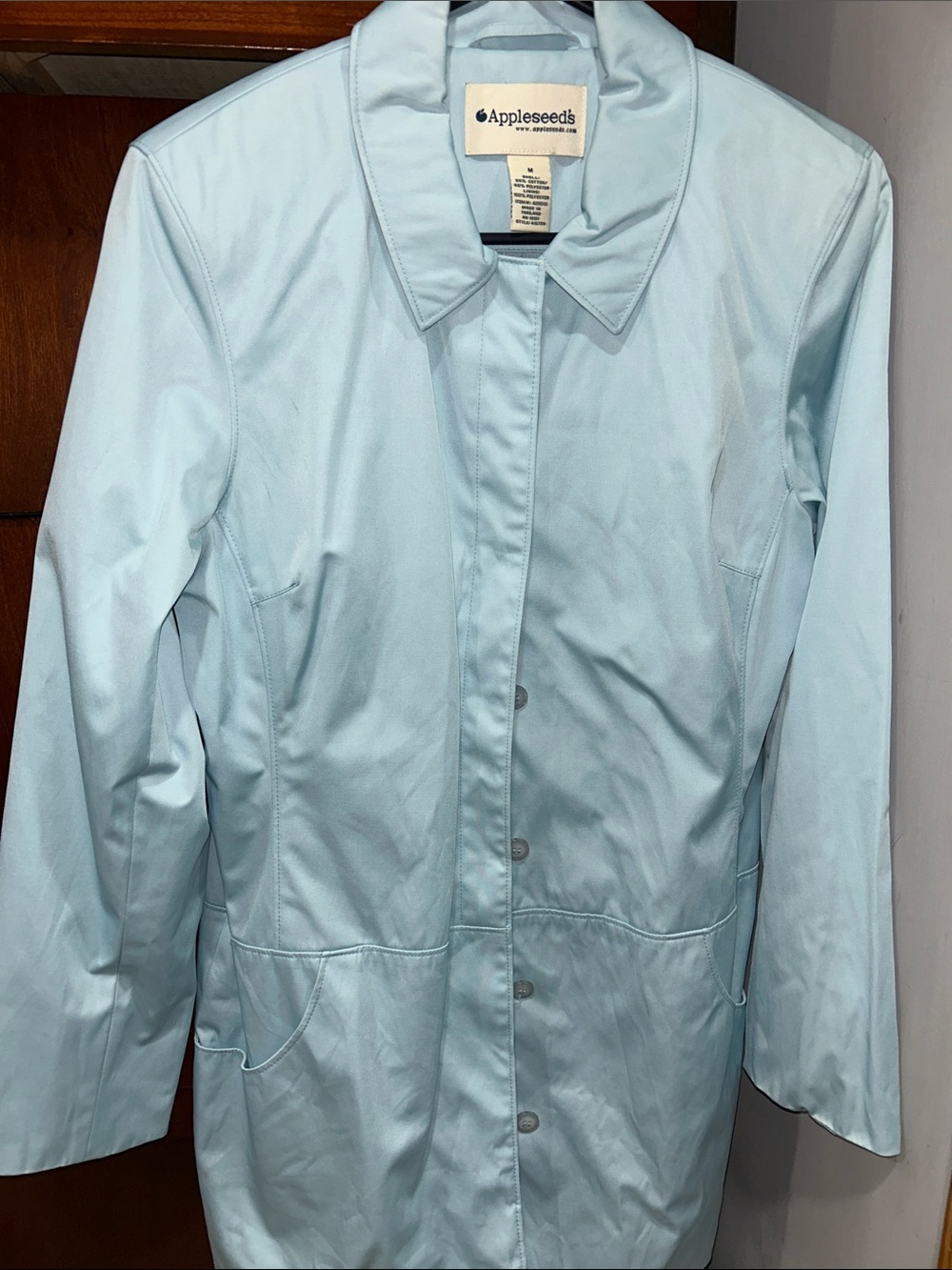 Appleseed's Pastel Blue Collared Button-Front Jacket